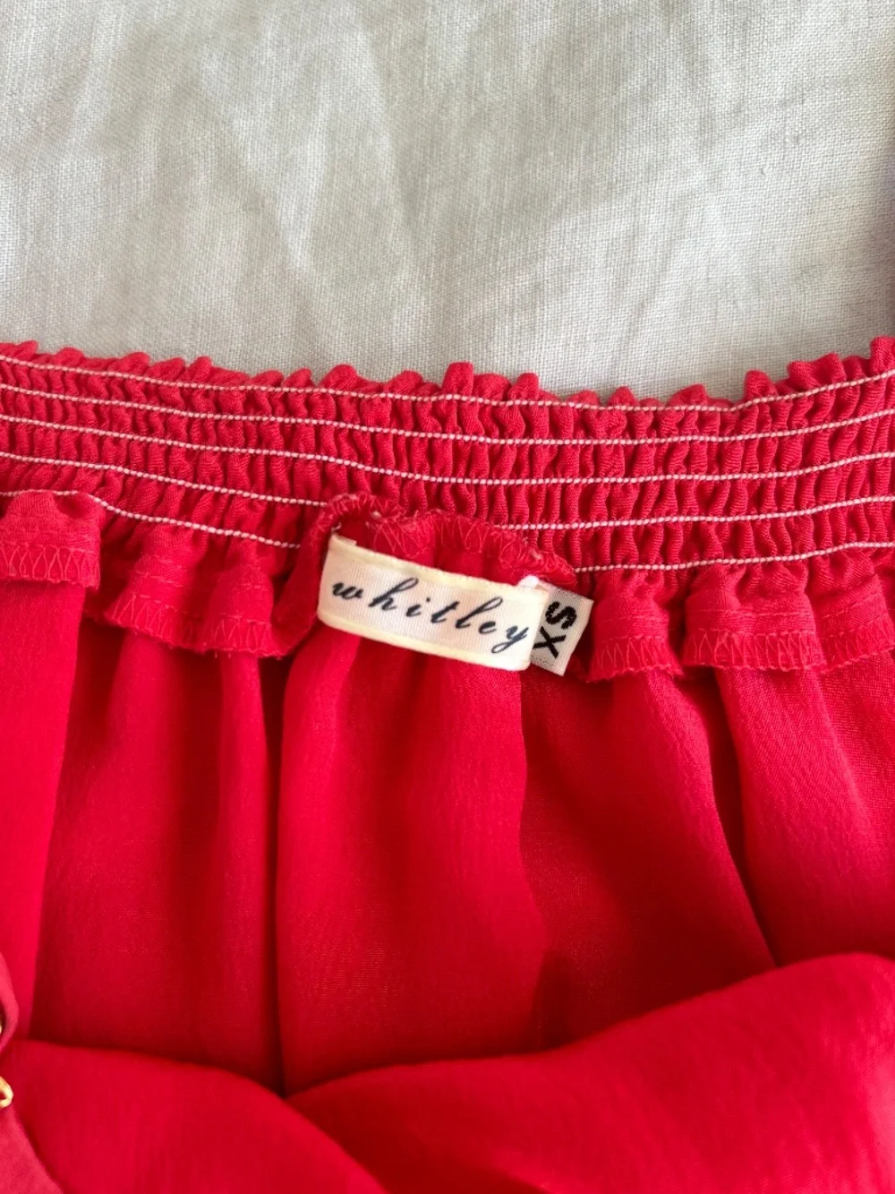 Coral Tiered Ruffle Dress Summer Sundress Flowy Midi Size XS - Picture 4 of 4